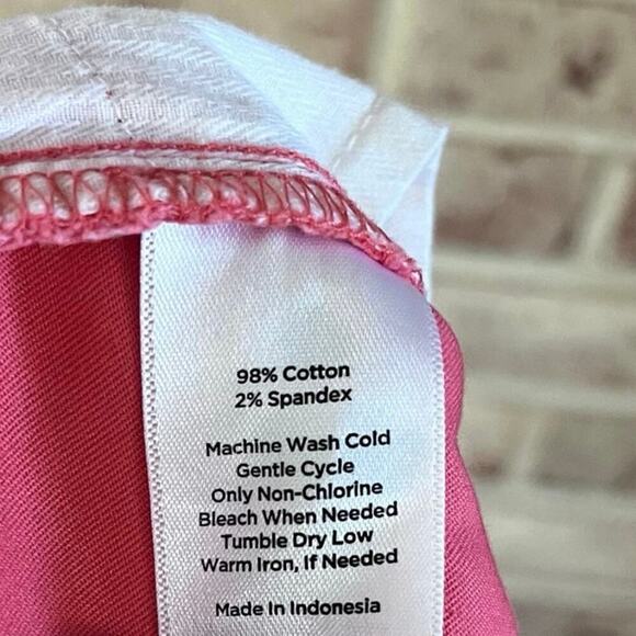 TALBOTS Curvy Pink Cotton Ankle Pants Size 4 (B-201) - Picture 6 of 6